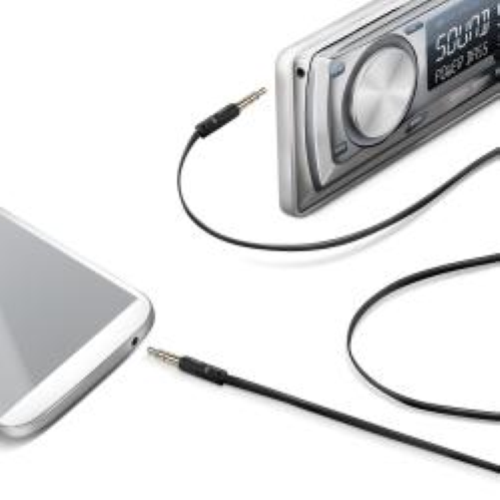 Celly LINEIN35BK - Cavo audio - mini jack stereo maschio a mini jack stereo maschio - 1 m - nero - piatto